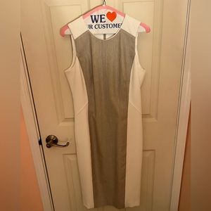 WHBM Tan and White Dress